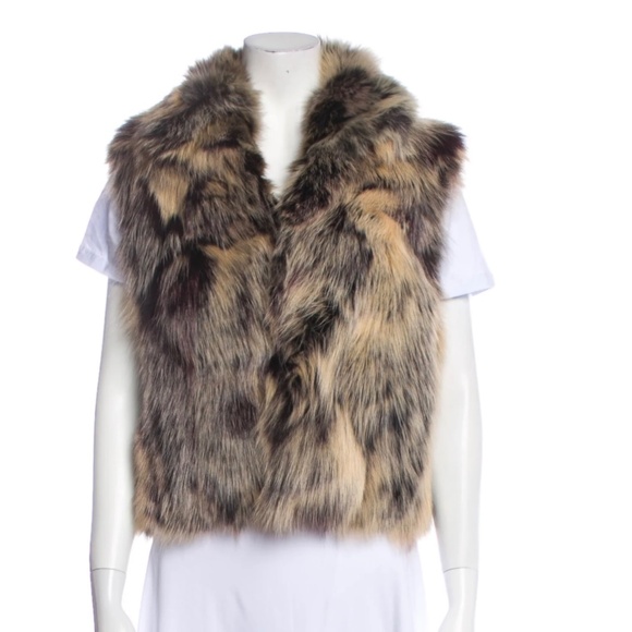 Adrienne Landau Fox Fur Vest - Size Small - Picture 1 of 4